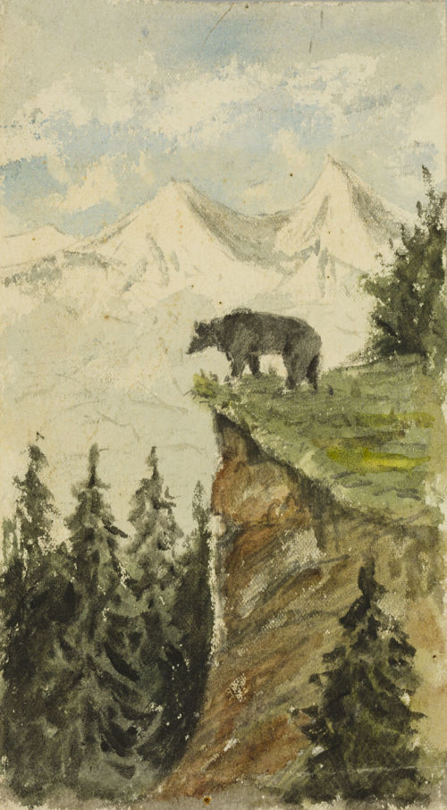 Bear on cliff, por Harry Bullock Webster