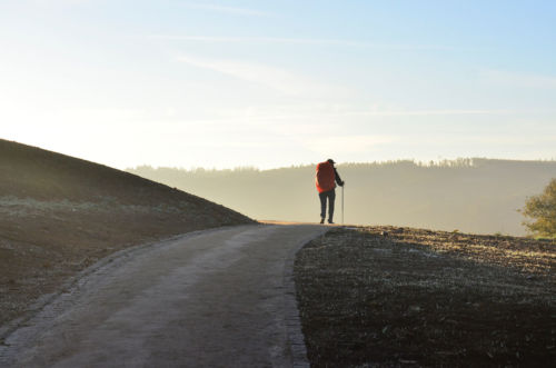 Peregrino en el camino de Santiago. Foto por Jorge Luis Ojeda Flota en Unsplash