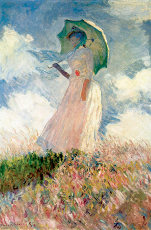 Mujer con paraguas. Por Claude Monet